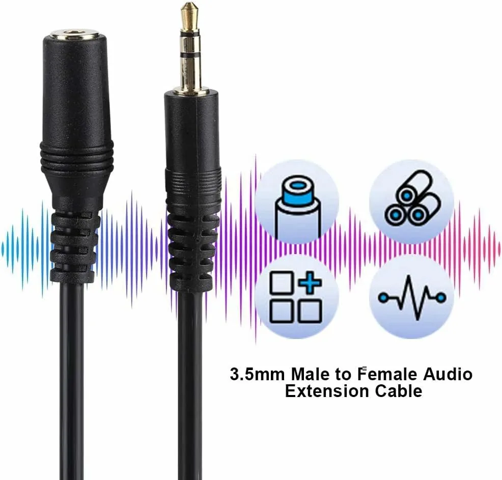 Technotech Audio Extension Cable 3.5mm Stereo Male to Female 1.5m Technotech Technologies