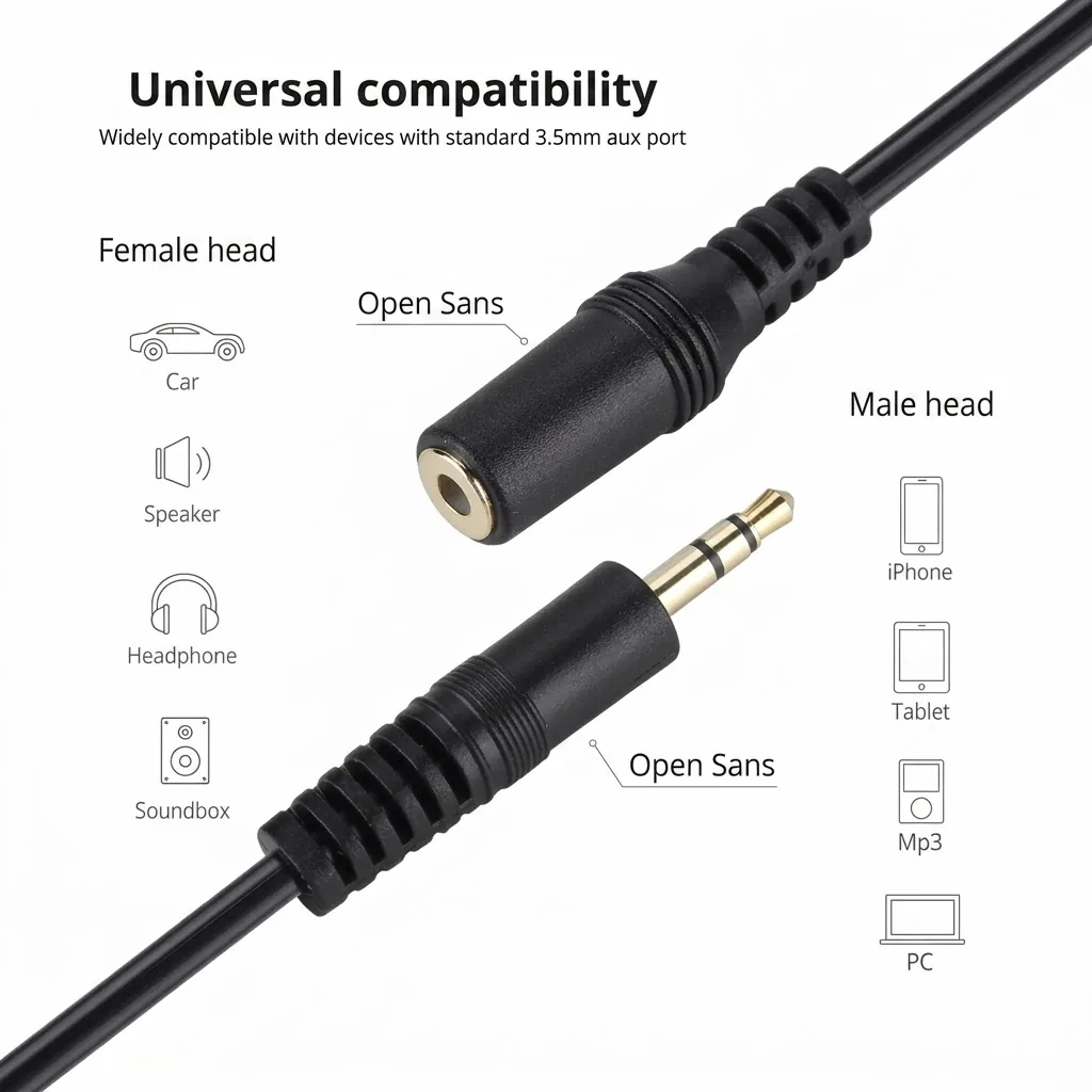 Technotech Audio Extension Cable 3.5mm Stereo Male to Female 1.5m Technotech Technologies