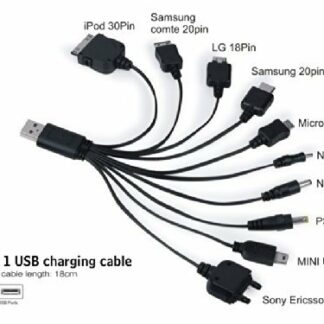 Technotech Universal 10 in 1 Usb Data Cable Car Mobile Charger