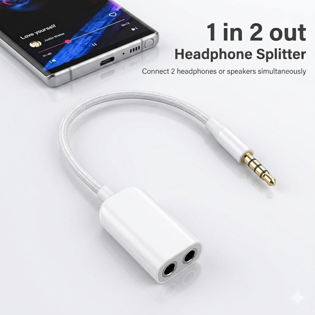 Technotech 3.5mm Stereo Audio Jack Splitter Cable Adapter for Apple iPod/ iPhone/ iPad (Colors May Vary) Technotech Technologies