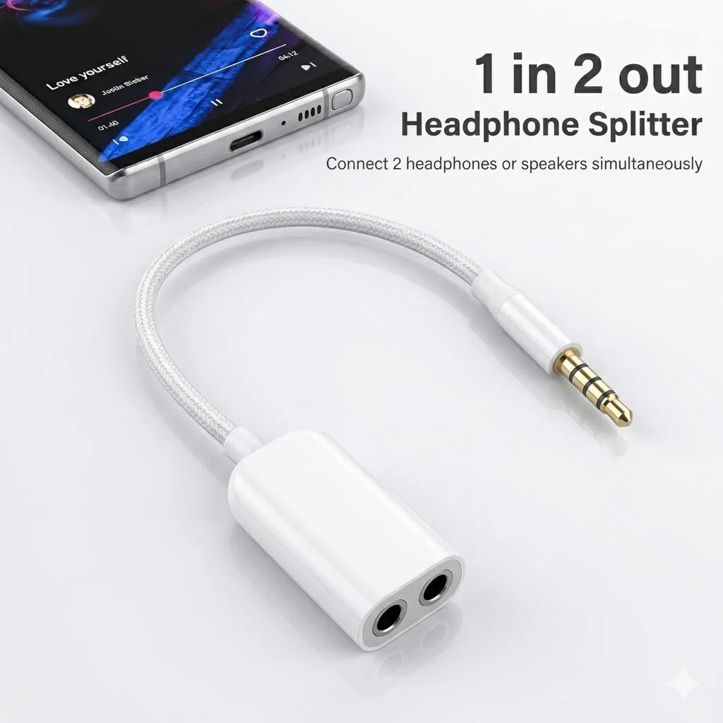 Technotech 3.5mm Stereo Audio Jack Splitter Cable Adapter for Apple iPod/ iPhone/ iPad (Colors May Vary) Technotech Technologies