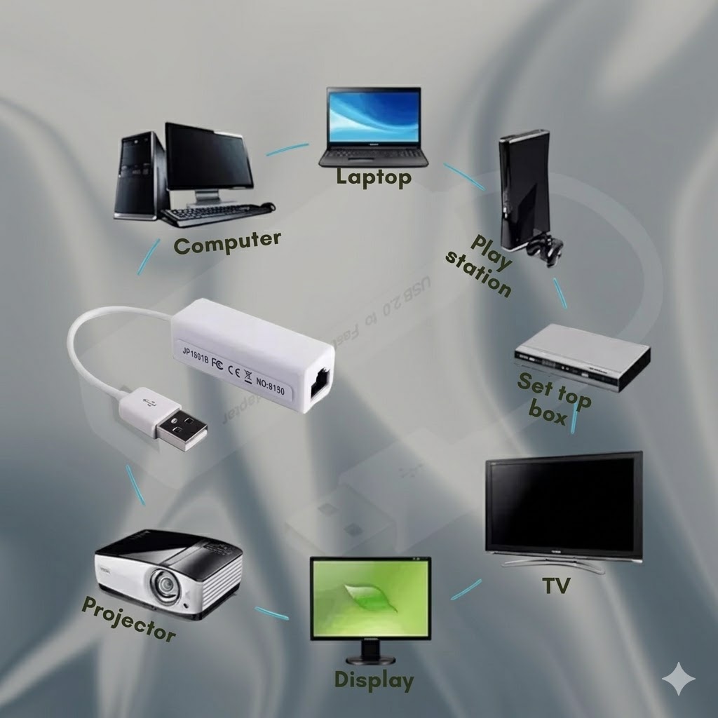 Technotech Mini USB 2.0 to RJ45 Ethernet LAN Adapter (10/100 Mbps) Technotech Technologies