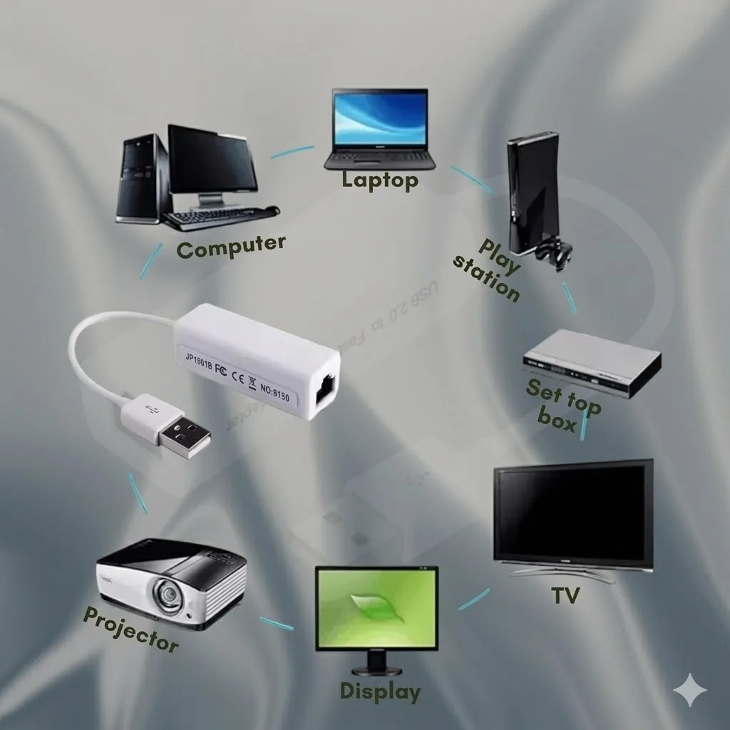 Technotech Mini USB 2.0 to RJ45 Ethernet LAN Adapter (10/100 Mbps) Technotech Technologies