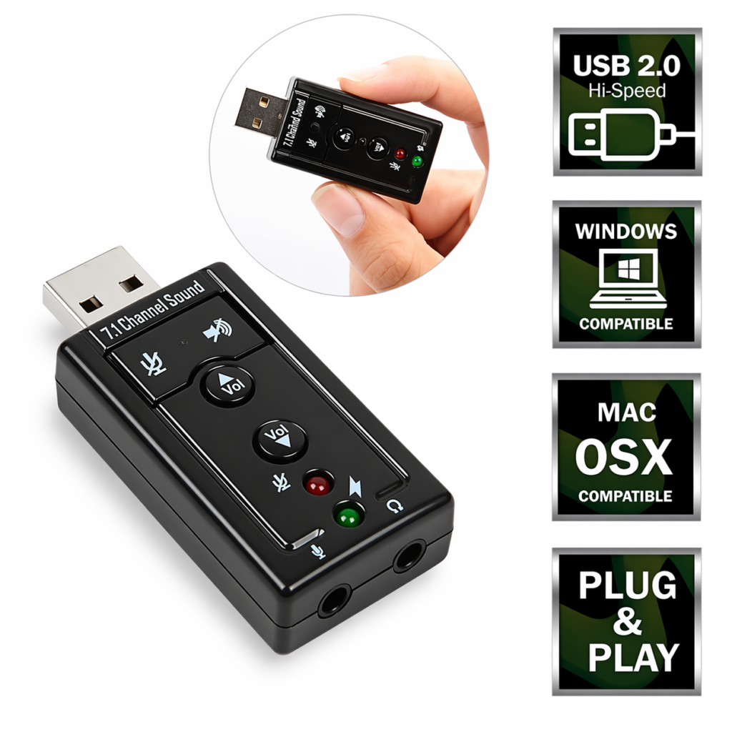Technotech 7.1 USB External Sound Card with Mic Technotech Technologies