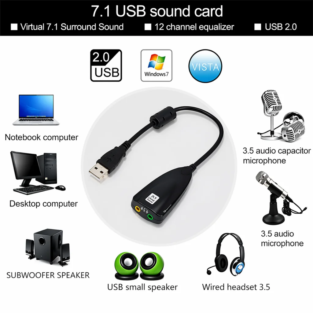 Technotech 7.1 USB Sound Card with Mic Support Technotech Technologies