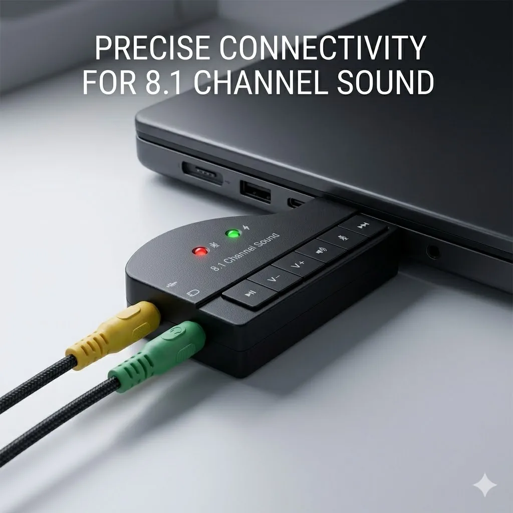 Technotech 8.1 Channel USB Sound Card – Piano Design (Black,White) Technotech Technologies