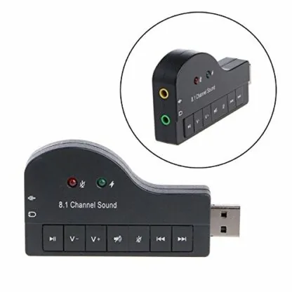 Technotech 8.1 Channel USB Sound Card – Piano Design (Black,White)