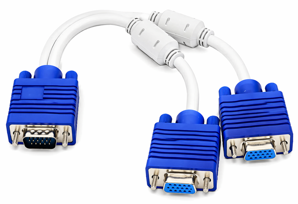 Technotech 15 Pin VGA Male to 2 VGA Female Y Splitter Cable SVGA Monitor Adapter Extension Converter Cable Lead for PC TV Technotech Technologies
