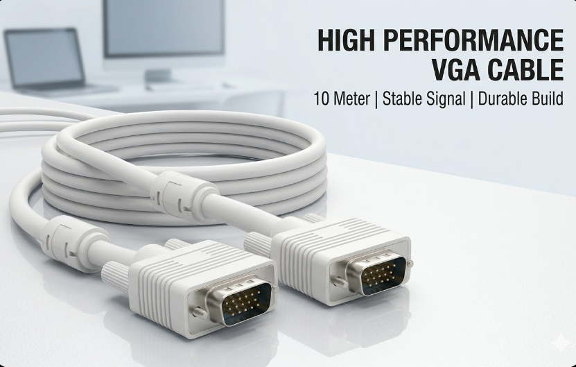Technotech 10 Meter VGA Cable 15 Pin Male to Male VGA Cable VGA to VGA Cable Lead for PC Monitor Tv LCD Plasma Projector TFT Cable TV-Out Cable, Technotech Technologies
