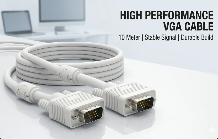 Technotech 10 Meter VGA Cable 15 Pin Male to Male VGA Cable VGA to VGA Cable Lead for PC Monitor Tv LCD Plasma Projector TFT Cable TV-Out Cable, Technotech Technologies