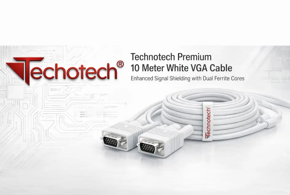 Technotech 10 Meter VGA Cable 15 Pin Male to Male VGA Cable VGA to VGA Cable Lead for PC Monitor Tv LCD Plasma Projector TFT Cable TV-Out Cable, Technotech Technologies