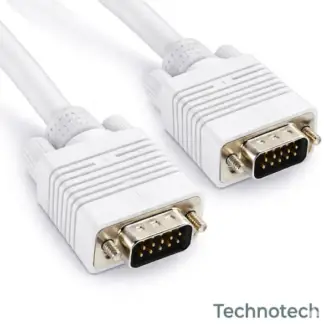 Technotech 1.5 Meter VGA Cable 15 Pin Male to Male VGA Cable VGA to VGA Cable Lead for PC Monitor Tv LCD Plasma Projector TFT Cable TV-Out Cable,