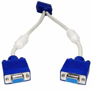 Technotech 15 Pin VGA Male to 2 VGA Female Y Splitter Cable SVGA Monitor Adapter Extension Converter Cable Lead for PC TV