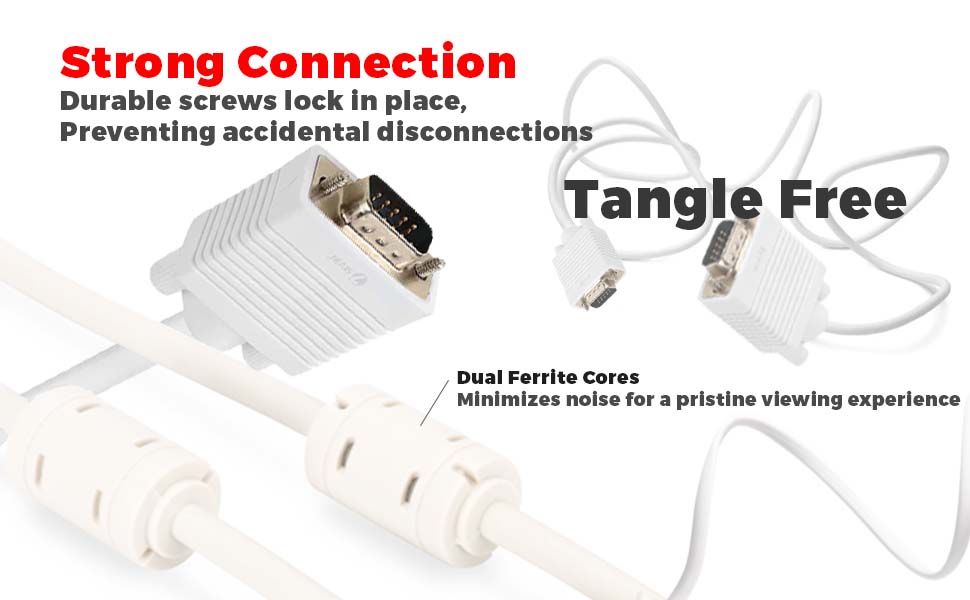Technotech 1.5 Meter VGA Cable 15 Pin Male to Male VGA Cable VGA to VGA Cable Lead for PC Monitor Tv LCD Plasma Projector TFT Cable TV-Out Cable, Technotech Technologies