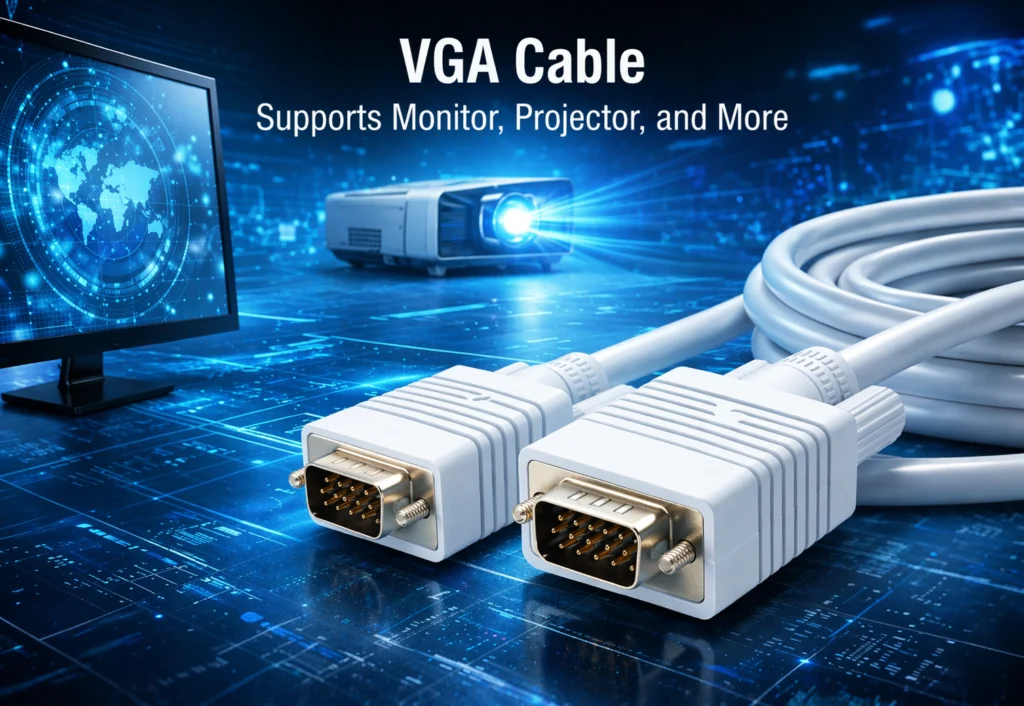 Technotech 5 Meter VGA Cable 15 Pin Male to Male VGA Cable VGA to VGA Cable Lead for PC Monitor Tv LCD Plasma Projector TFT Cable TV-Out Cable Technotech Technologies