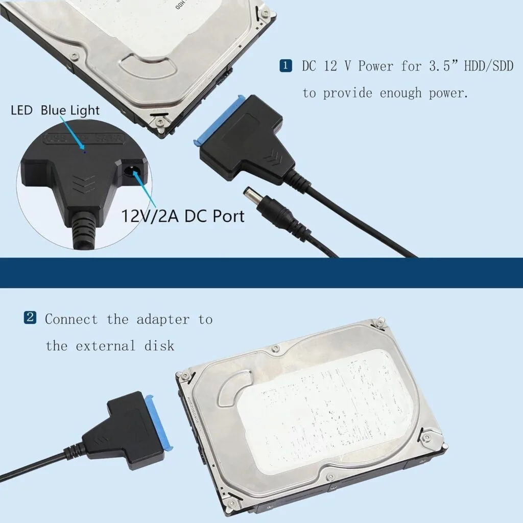 Technotech USB 3.0 to 2.5 SATA III Hard Drive Adapter Cable - SATA to USB 3.0 Converter for SSD/HDD - Hard Drive Adapter Cable Suitable for SSD - HDD Technotech Technologies