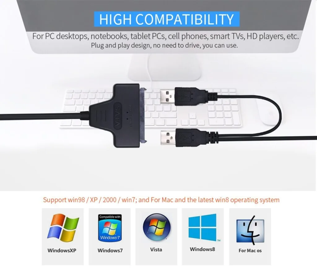Technotech USB 2.0 to SATA Adapter for 2.5inch Hard Disk Drive Converter Cable Technotech Technologies
