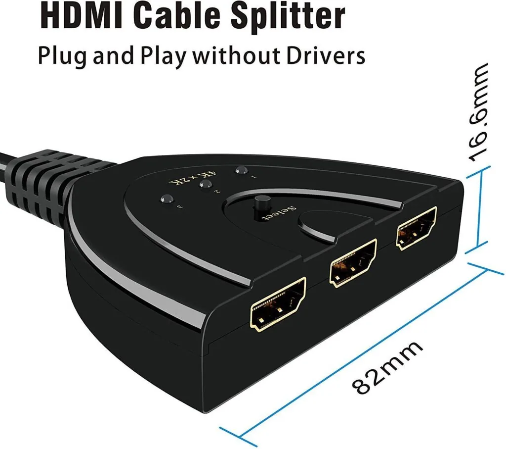 Technotech 3 Port 4K HDMI Switch 3x1 Switch Splitter with Pigtail Cable Technotech Technologies