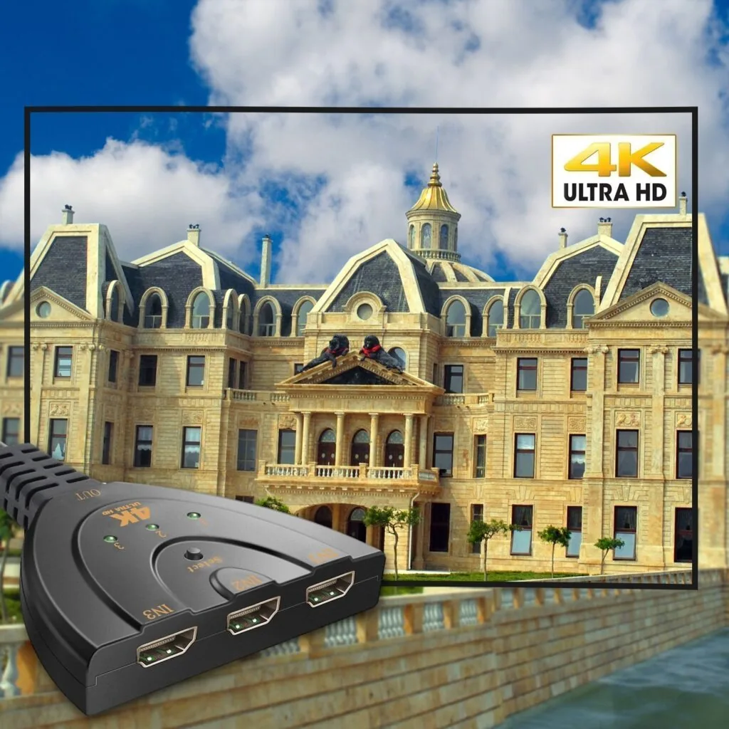 Technotech 3 Port 4K HDMI Switch 3x1 Switch Splitter with Pigtail Cable Technotech Technologies