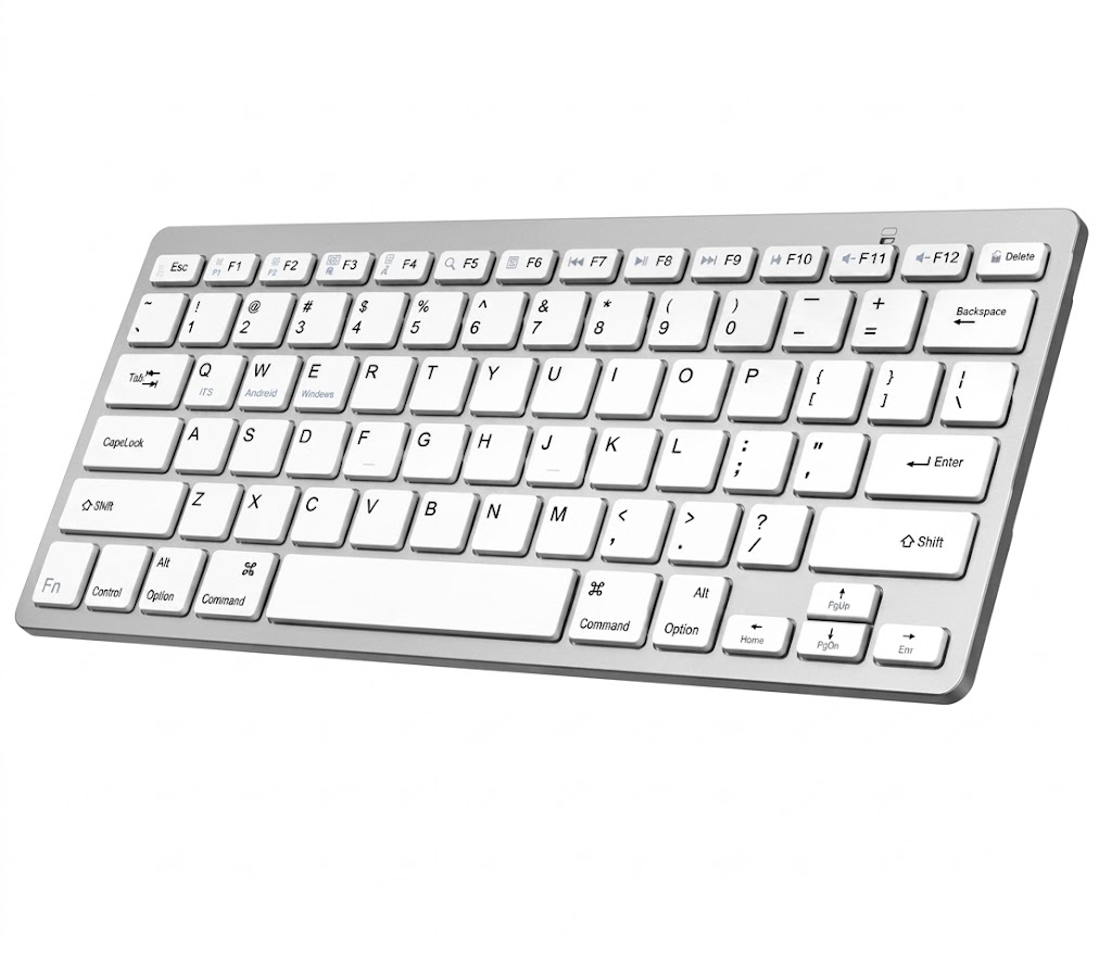 Technotech Ultra Slim Bluetooth Keyboard, For Laptop, Tablet, Computer, Desktop and Smart Phones (White) Technotech Technologies