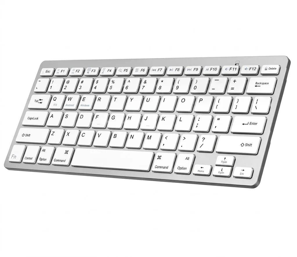 Technotech Ultra Slim Bluetooth Keyboard, For Laptop, Tablet, Computer, Desktop and Smart Phones (White) Technotech Technologies
