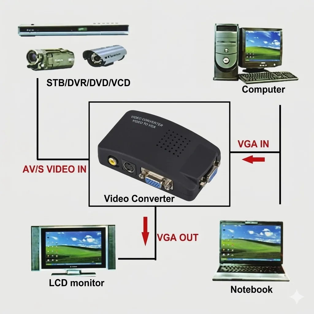 PAL TO VGA CONVERTER (BLACK ) Technotech Technologies
