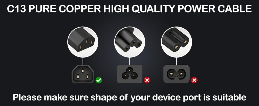 Technotech Desktop Power Cable Cord (10 Meter - Black) Technotech Technologies