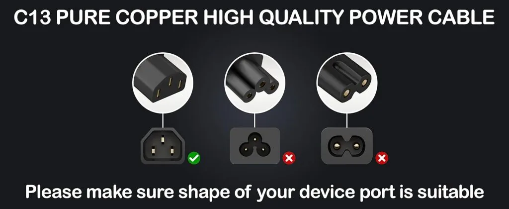 Technotech Desktop Power Cable Cord (3 Meter - Black) Technotech Technologies