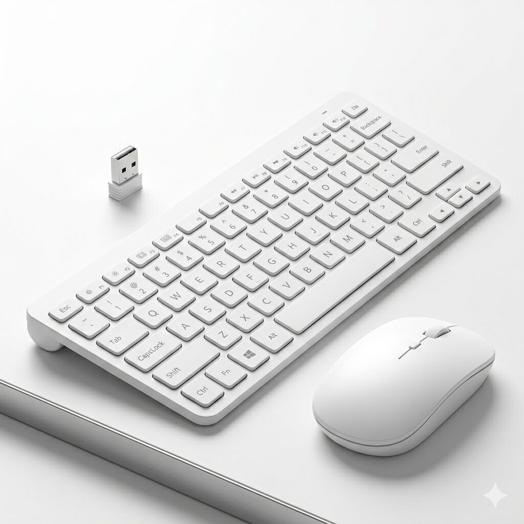 Technotech 2.4G Mini Wireless Keyboard & Mouse Combo with Silicone Keyboard Cover (White) Technotech Technologies