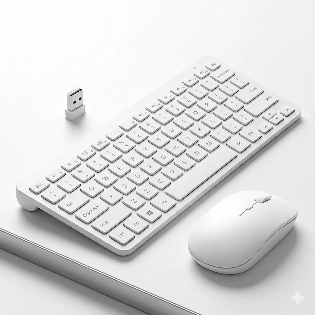 Technotech 2.4G Mini Wireless Keyboard & Mouse Combo with Silicone Keyboard Cover (White) Technotech Technologies