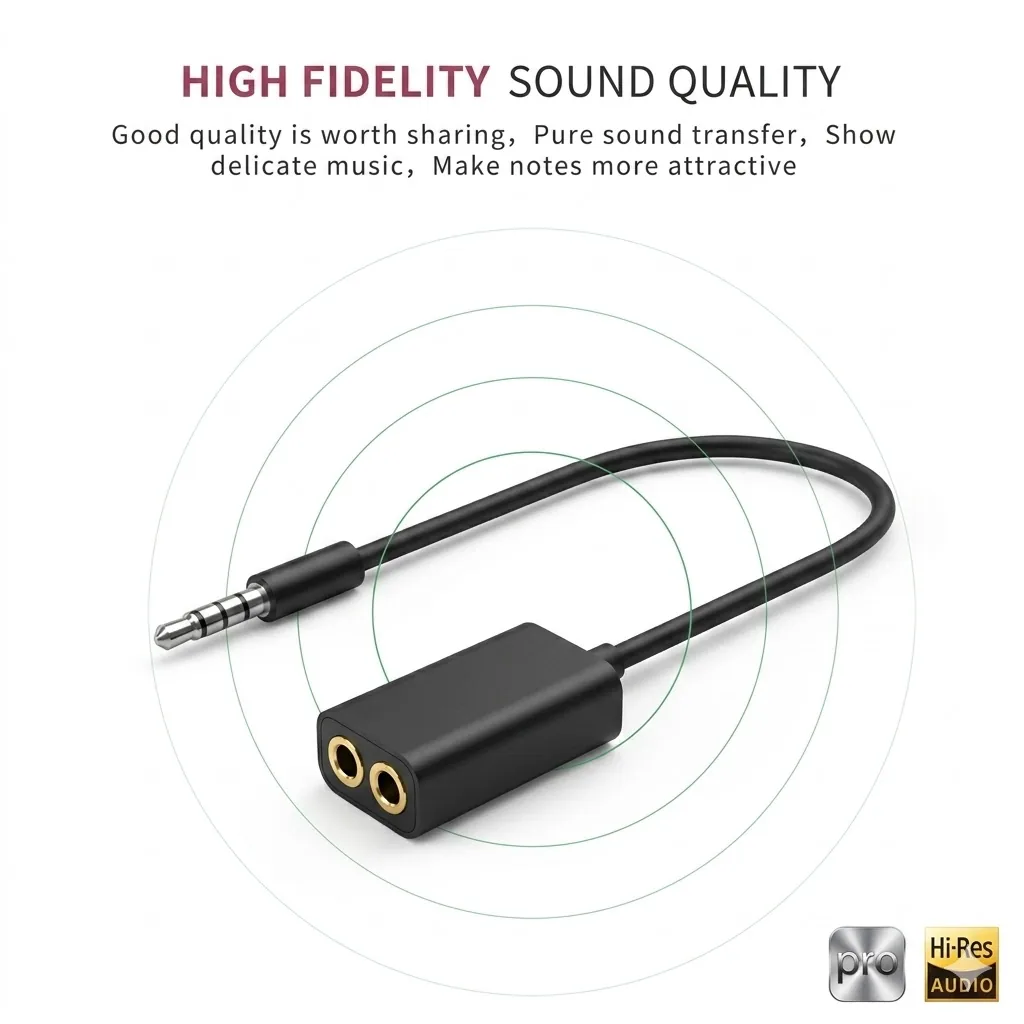 Technotech Audio Splitter Cable (Black ,White) Technotech Technologies