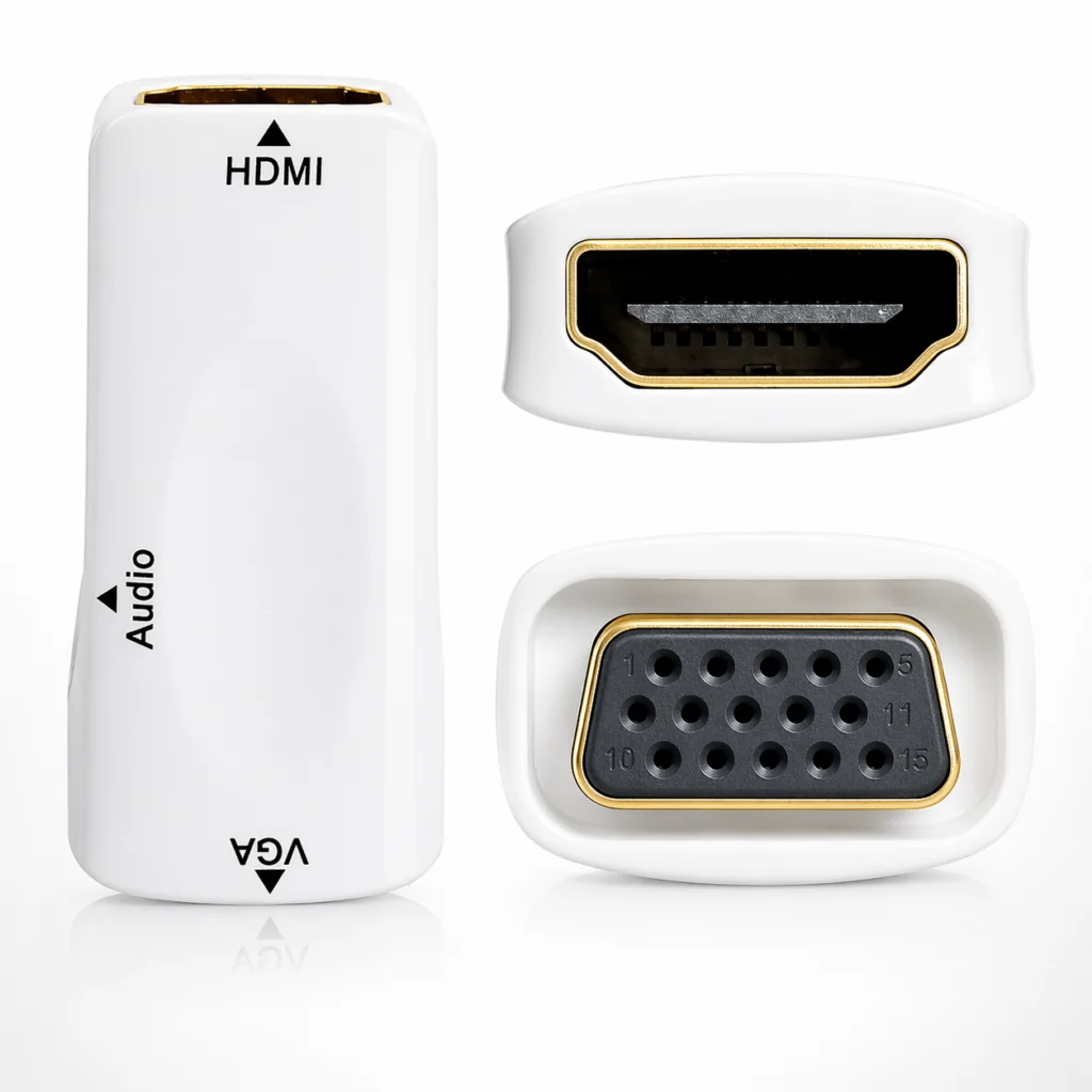 HDMI MALE TO VGA FEMALE WITH AUDIO(BLACK,WHITE) Technotech Technologies