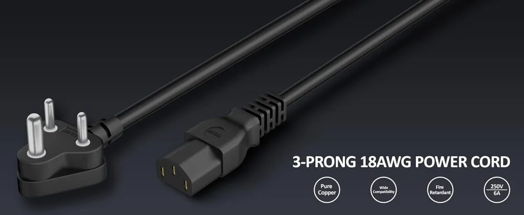 Technotech Desktop Power Cable Cord (3 Meter - Black) Technotech Technologies
