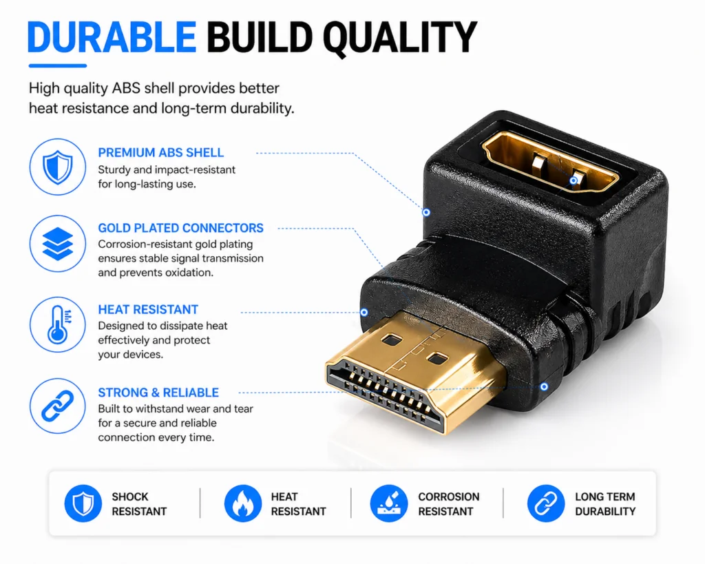 HDMI MALE TO FEMALE LSHAPE CONNECTOR Technotech Technologies