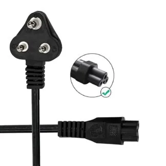 Technotech Laptop Power Cable 3 Pin Cord (1.5 Meter, Black)