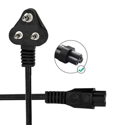 Technotech Laptop Power Cable 3 Pin Cord (1.5 Meter, Black)