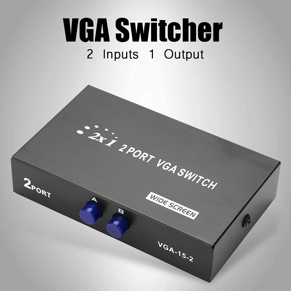 Technotech 2 Port VGA Switch – 2x1 VGA Switch Box for PC, Laptop, Monitor & Projector Technotech Technologies