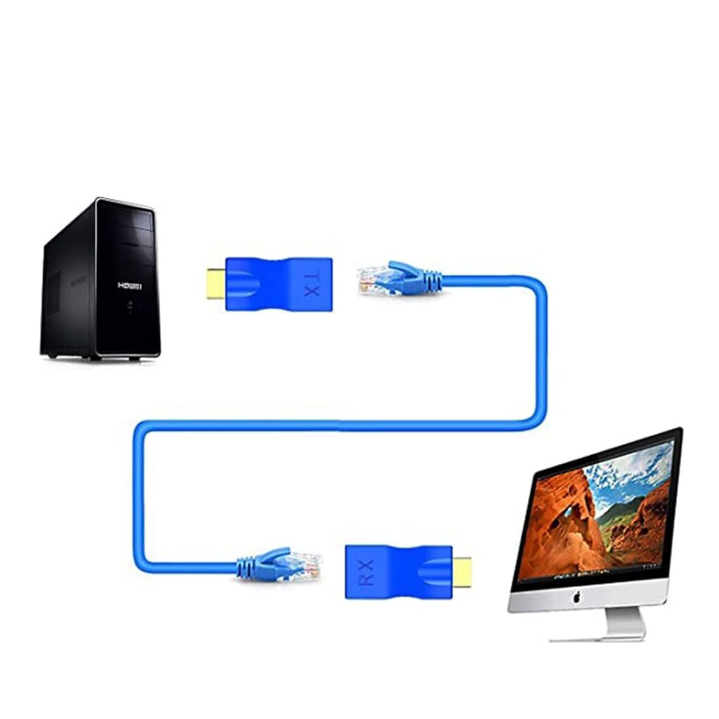 Technotech HDMI Extender 30mtr 4K HD 1080 3D HDMI Extender Over Single RJ45 Cat5e/6 Network Ethernet Adapter Technotech Technologies