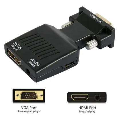 Technotech VGA to HDMI Converter With Audio Full HD VGA to HDMI Adapter With Video Output 1080P HD for PC Laptop
