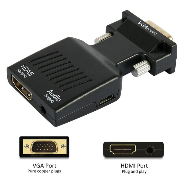 Technotech VGA to HDMI Converter With Audio Full HD VGA to HDMI Adapter  With Video Output 1080P HD for PC Laptop