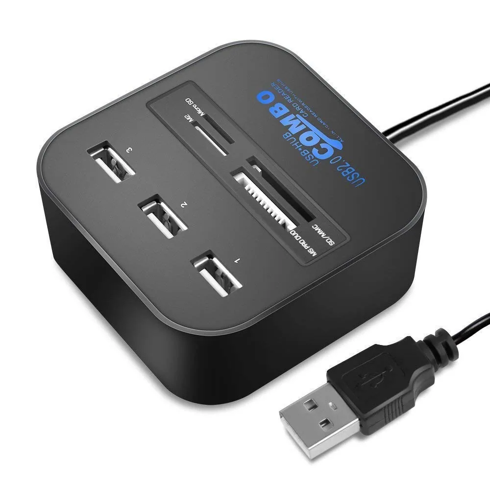 Technotech 3 Port USB 2.0 Hub with Card Reader Combo (Multicolor) Technotech Technologies