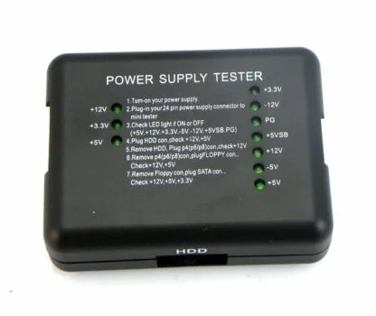 Technotech Professional HDD Power Supply Tester – Reliable ATX PSU Voltage Tester (Black)