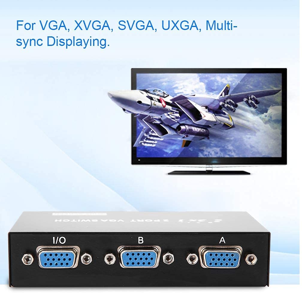 Technotech 2 Port VGA Switch – 2x1 VGA Switch Box for PC, Laptop, Monitor & Projector Technotech Technologies