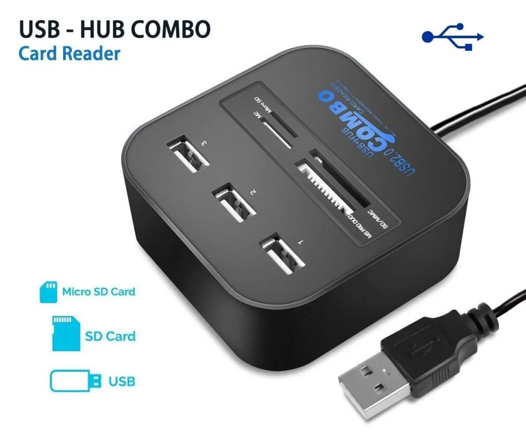 Technotech 3 Port USB 2.0 Hub with Card Reader Combo (Multicolor) Technotech Technologies