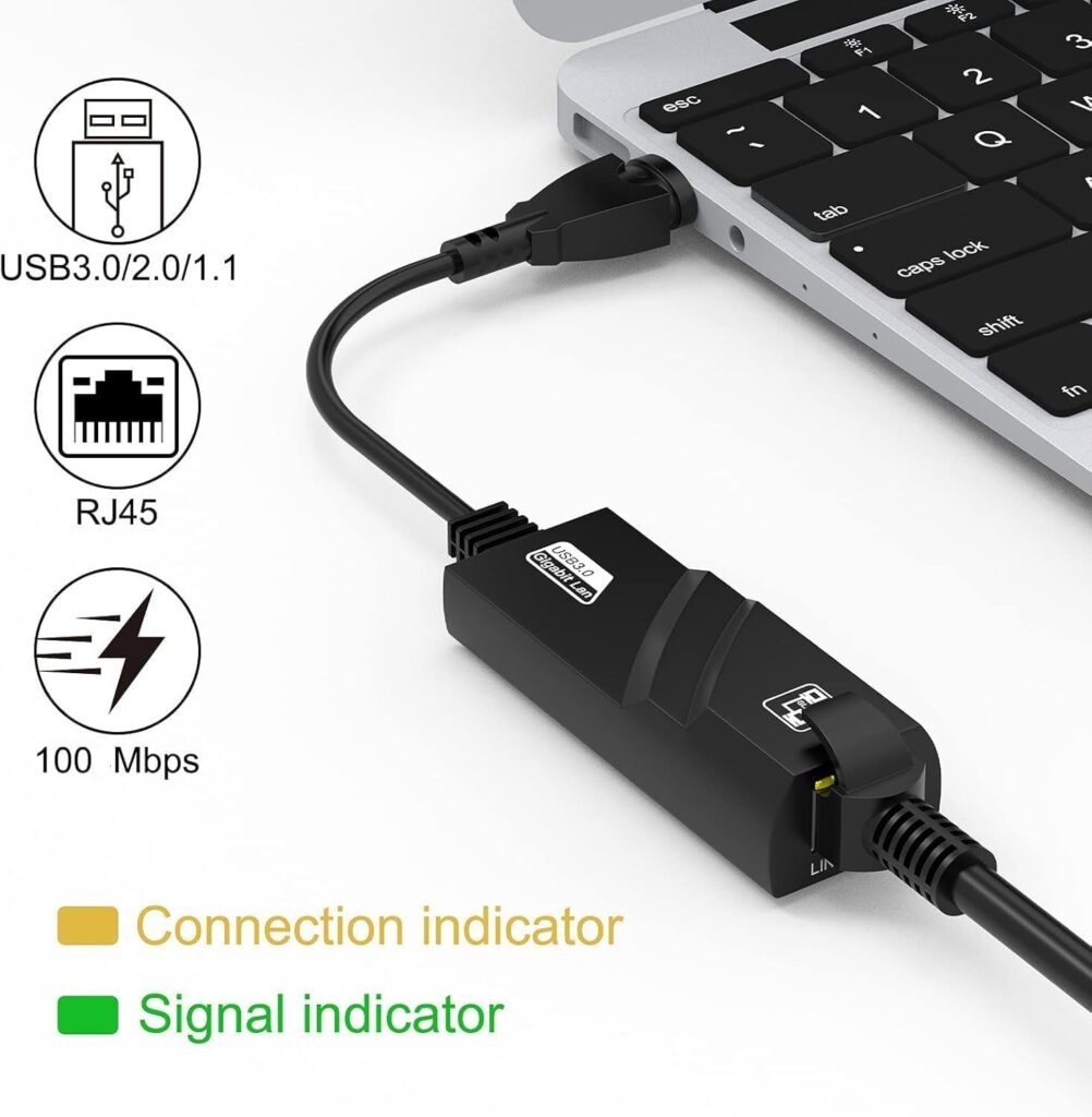 USB 3.0 to Gigabit RJ45 Ethernet LAN Adapter (10/100/1000 Mbps) Technotech Technologies