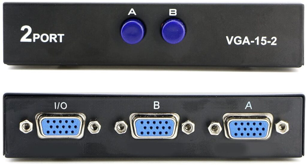 Technotech 2 Port VGA Switch – 2x1 VGA Switch Box for PC, Laptop, Monitor & Projector Technotech Technologies