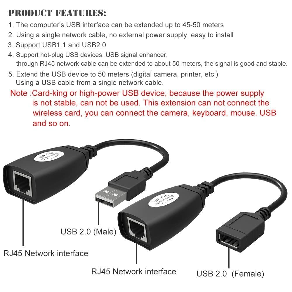 Technotech USB RJ45 Extension USB to LAN Extender Up to 150 FT Length Technotech Technologies