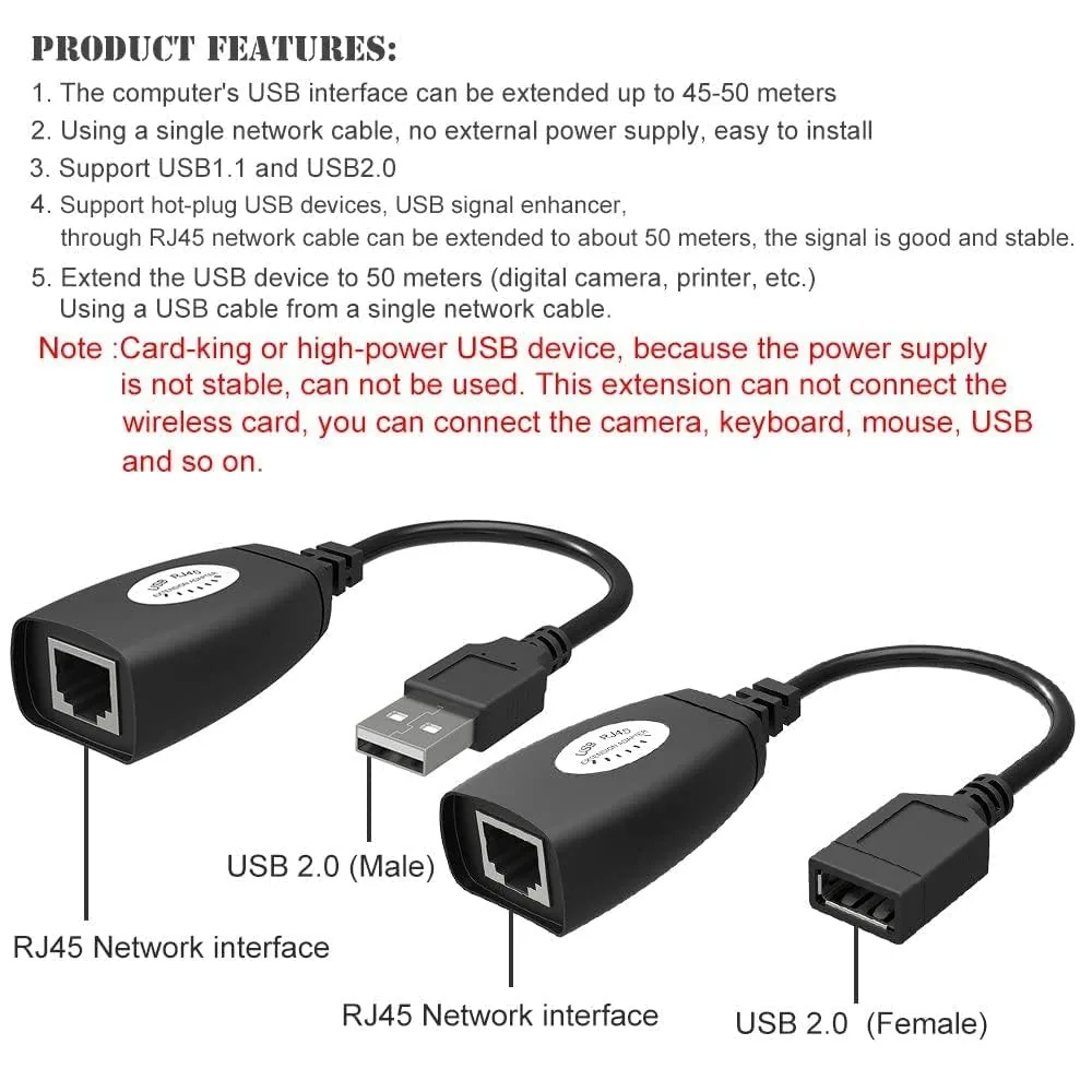 Technotech USB RJ45 Extension USB to LAN Extender Up to 150 FT Length Technotech Technologies
