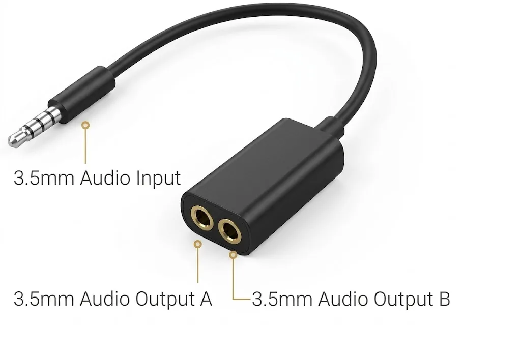 Technotech Audio Splitter Cable (Black ,White) Technotech Technologies
