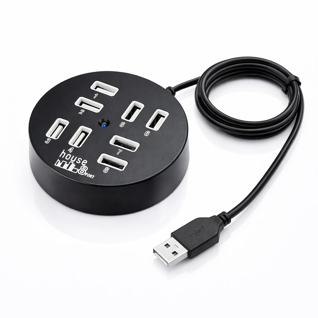 Technotech 8 Port USB 2.0 Round Portable Hub Technotech Technologies